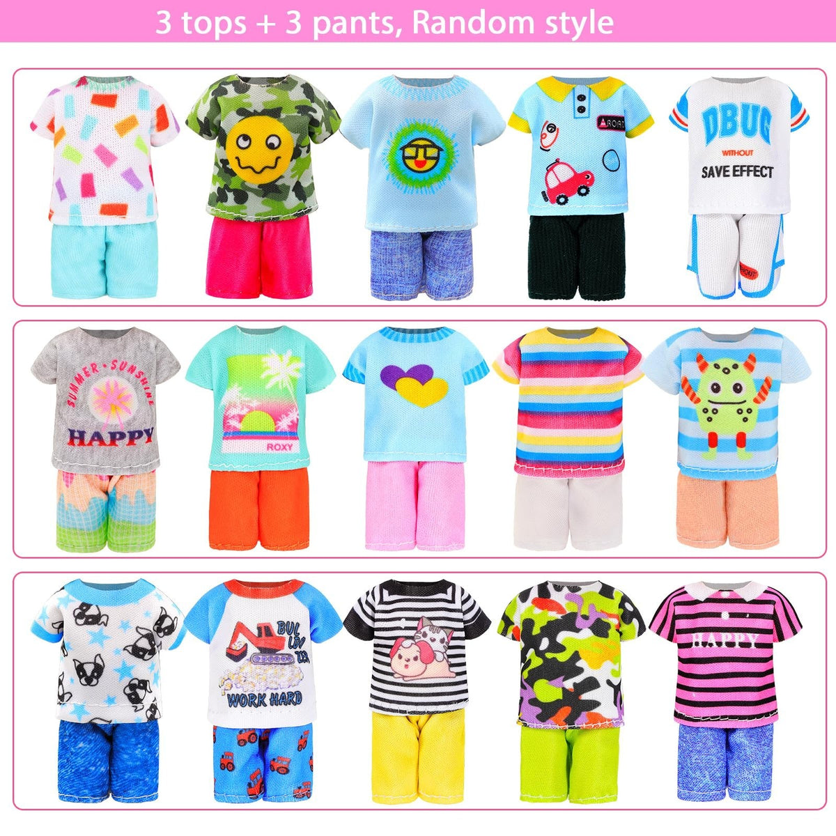 Doll Travel Accessories Set with Suitcase, Outfits, Shoes, and More for 5.3 Inch Dolls