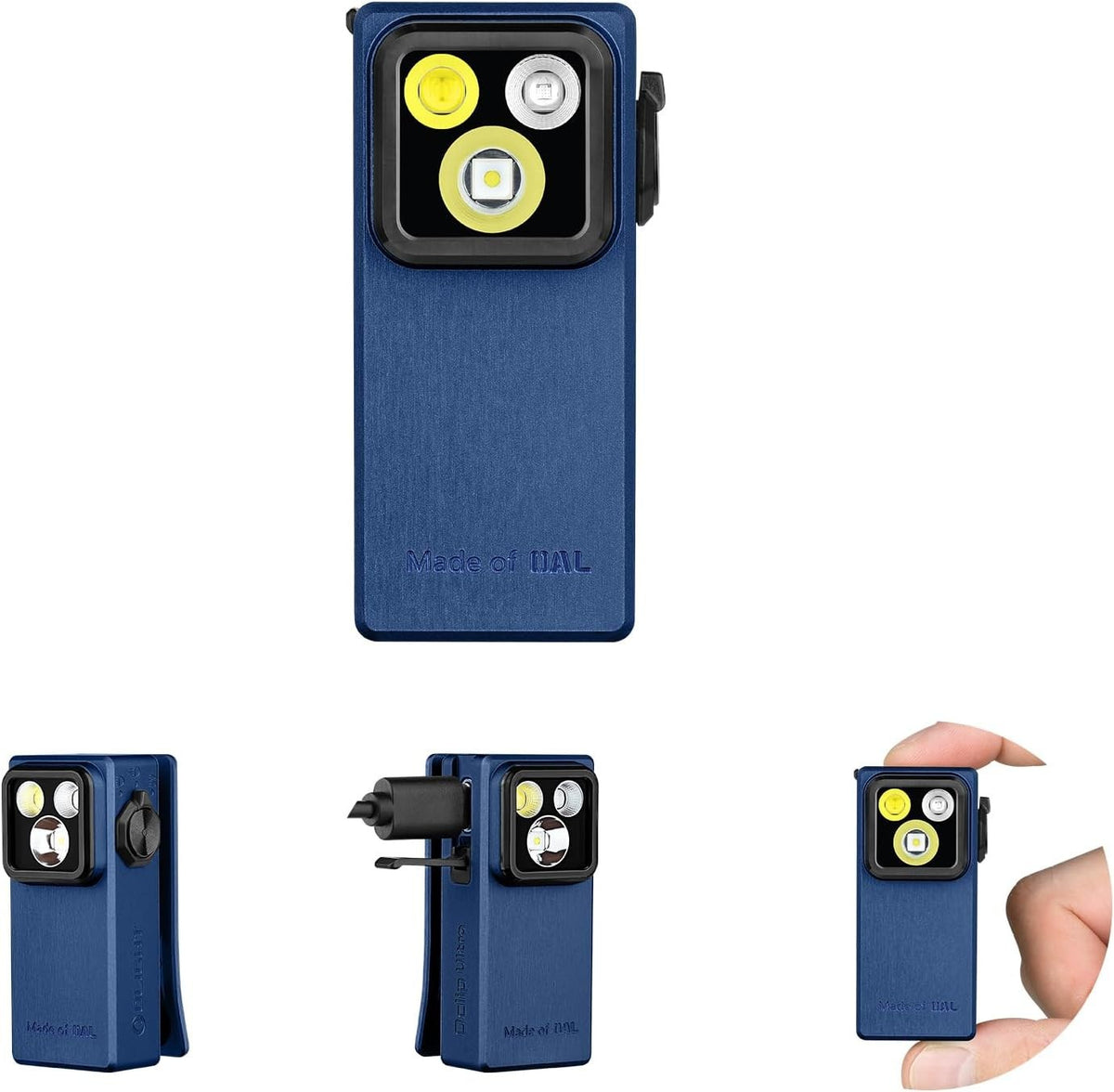 Rechargeable LED Clip-On Flashlight with UV Mode - 530 Lumens, USB-C