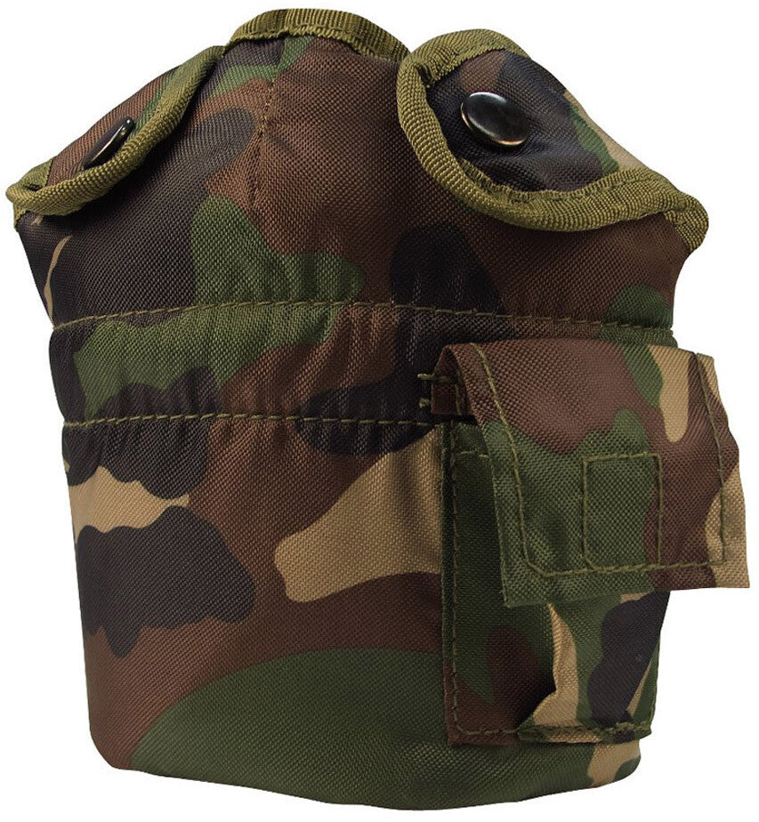 Military 1 Quart Canteen Cover with Clips Waterproof Fleece-Lined Camping Gear