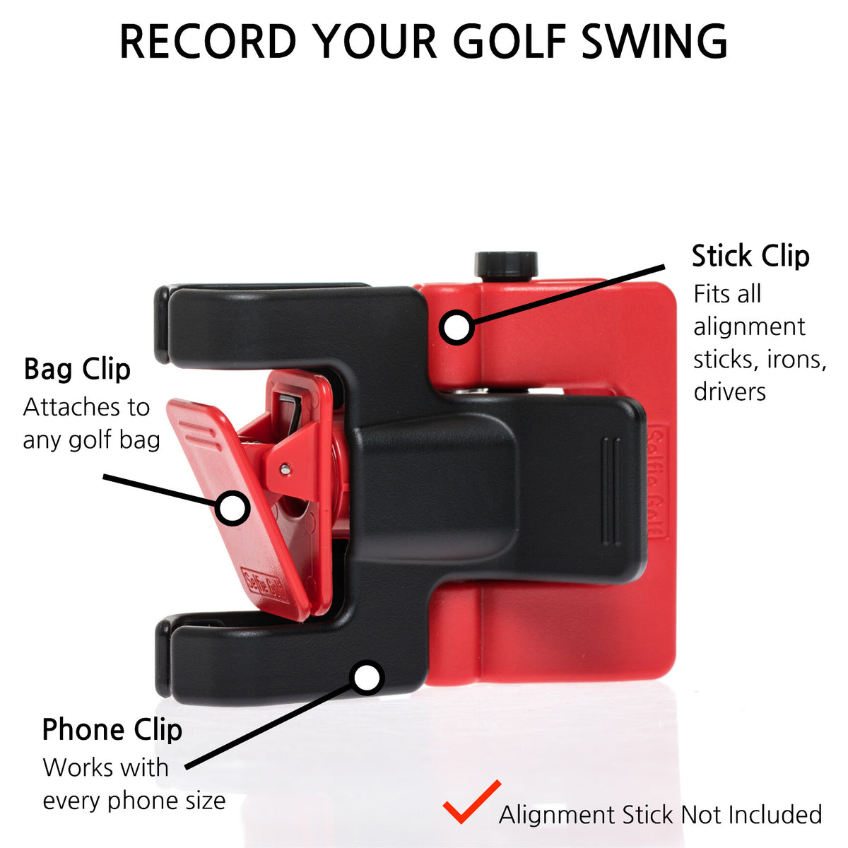 Golf Swing Recording Phone Holder - Golf Analyzer Accessories for All Phones
