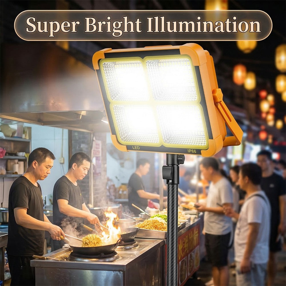 Rechargeable LED Camping Flood Light with Solar & USB Power Bank