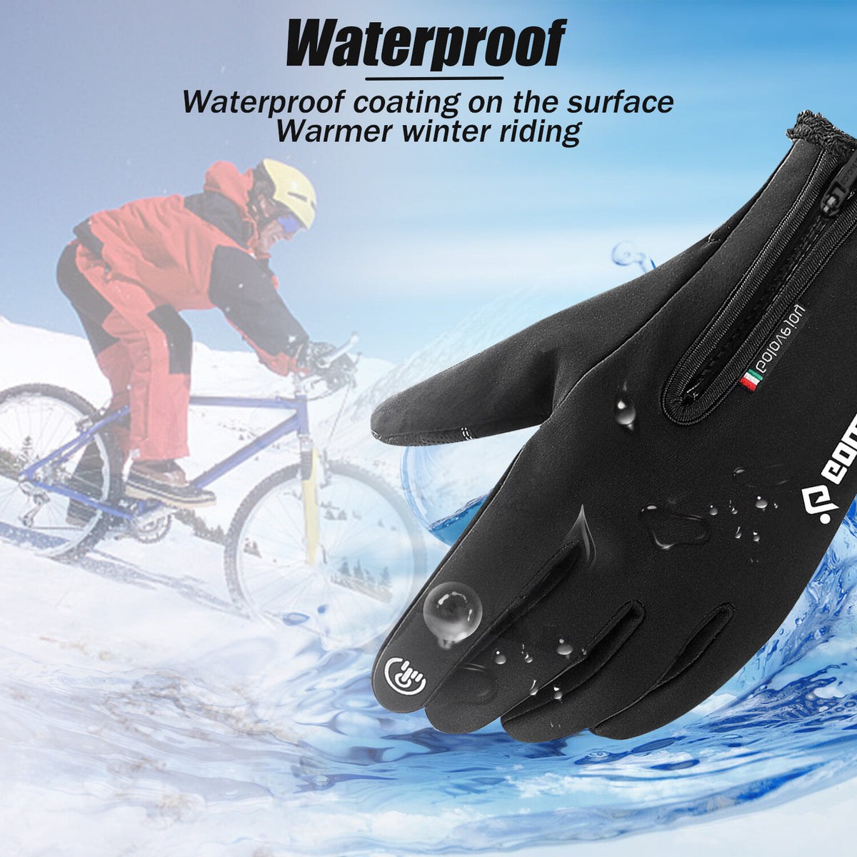 Winter Waterproof Touch Screen Gloves for Men Women - Windproof Warm Mittens