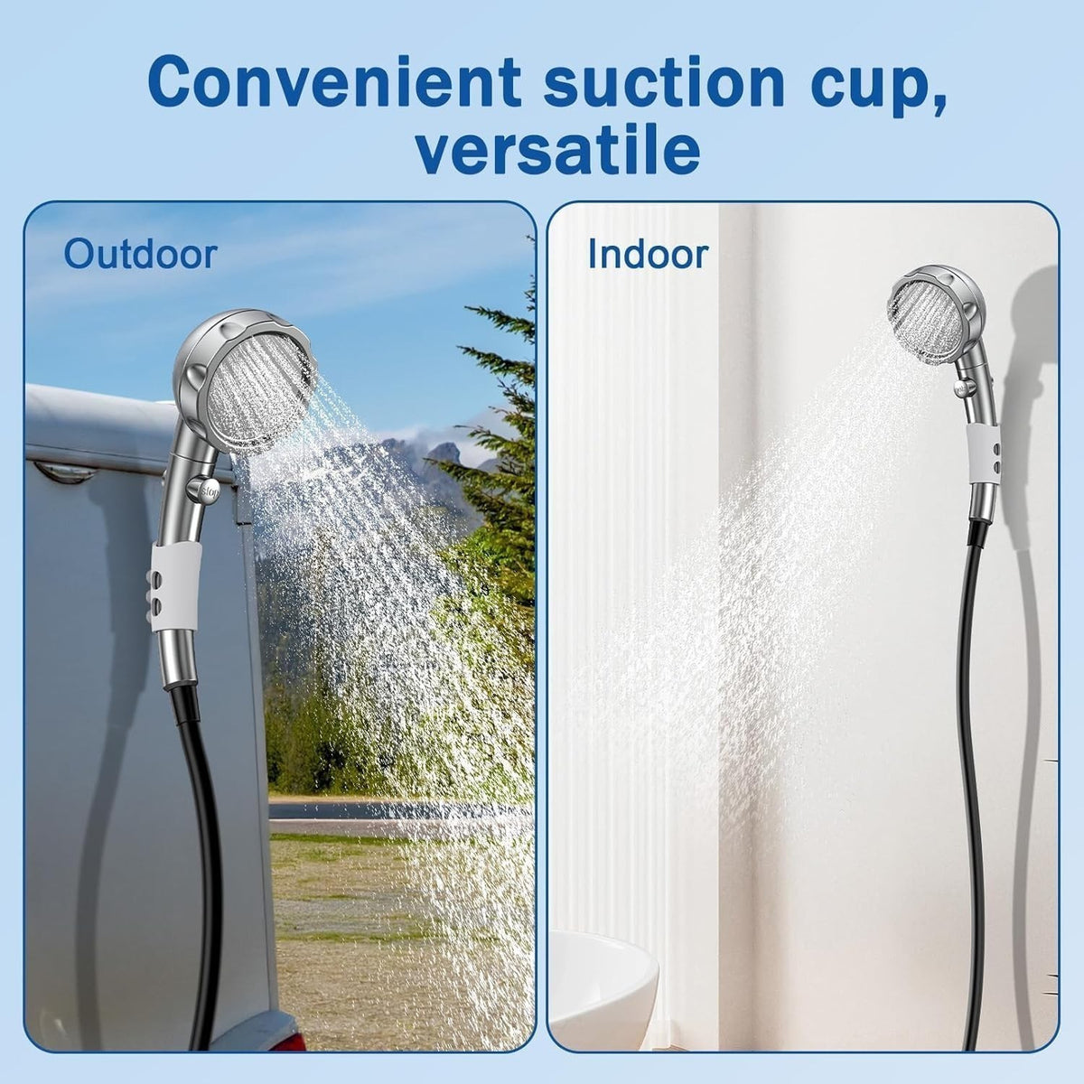 Portable Camping Shower Pump with Rechargeable 9000mAh Battery & Digital Display