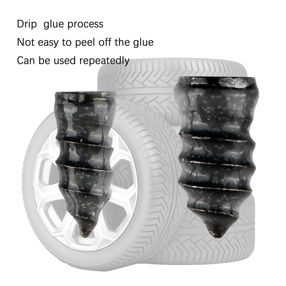 Rubber Tire Repair Nails Set - 60 Durable Rubber & Steel Fasteners for Emergency Fixes