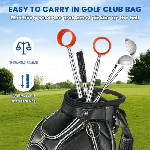 Telescopic Golf Ball Retriever 5.9ft to 15ft Lightweight Rustproof Steel