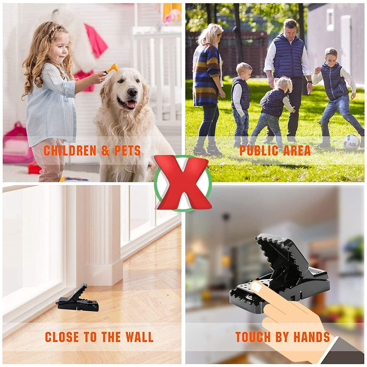 Reusable Heavy Duty Mouse Traps 2-Pack for Indoor Outdoor Rodent Control