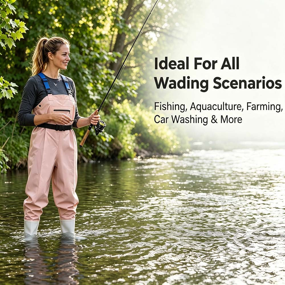 Women's Waterproof PVC Chest Waders for Fishing and Hunting