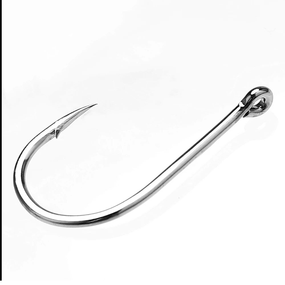 100pcs Ultra Sharp Carbon Steel Fishing Hooks - Offset Octopus Style