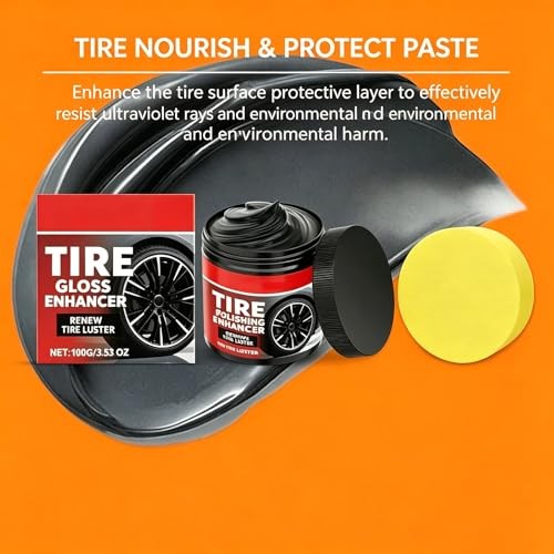 Car Tire Shine with Sponge - Glossy Tire Coating & Protection Paste