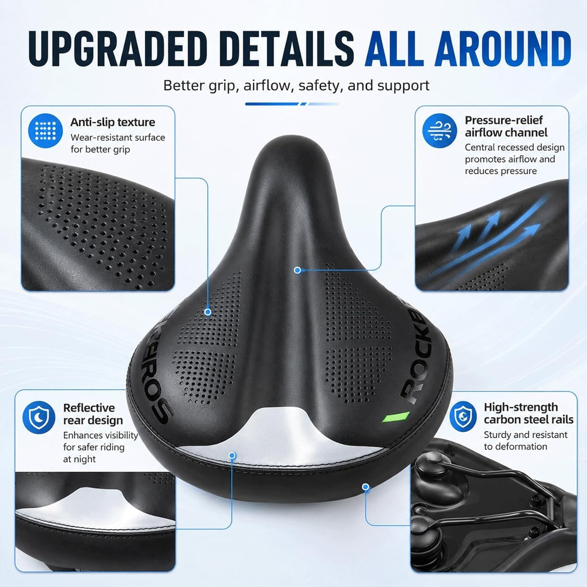 Inflatable Bicycle Seat Cushion Shock Absorbing Comfortable Saddle