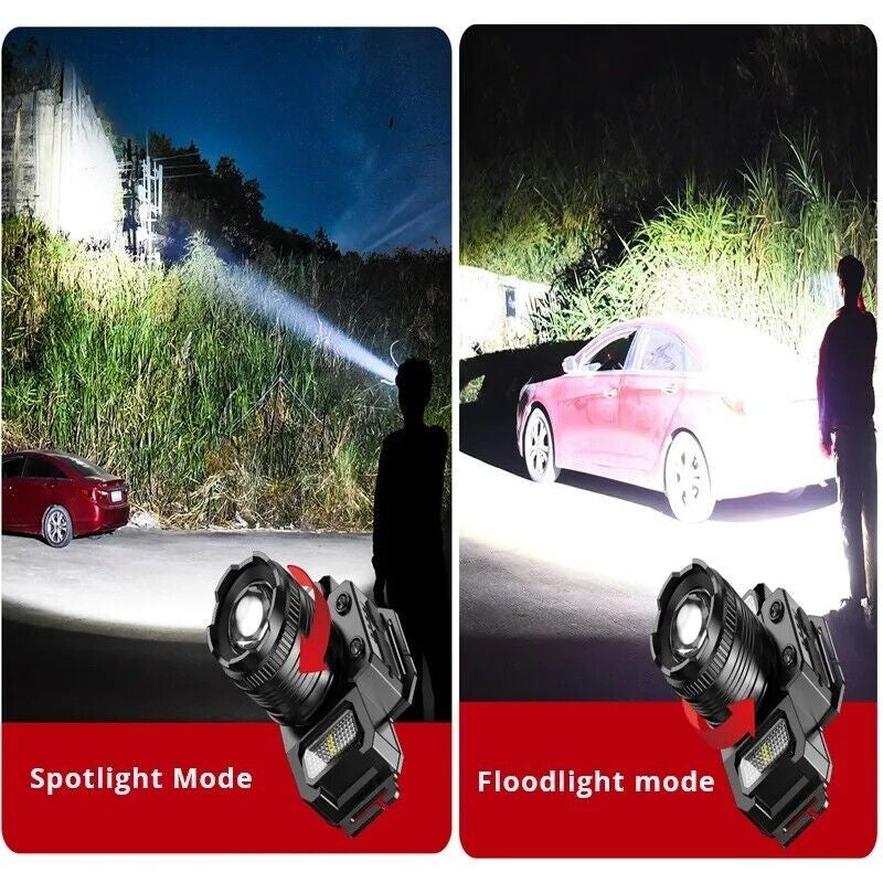 Rechargeable LED Headlamp with Zoomable Bright Light and Multiple Modes