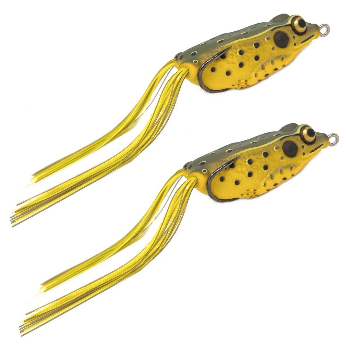 Topwater Bass Fishing Frogs 2.5 Inch 2 Pack - Weedless Hollow Body Lures