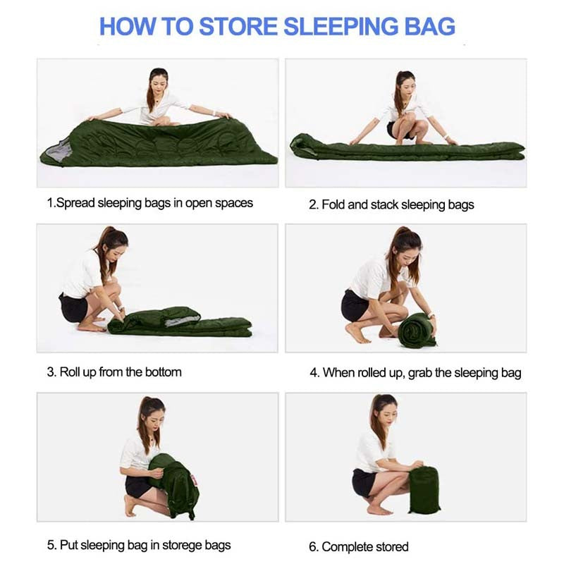 2PCS Adult Cold Weather Sleeping Bag Waterproof Winter Camping Bag