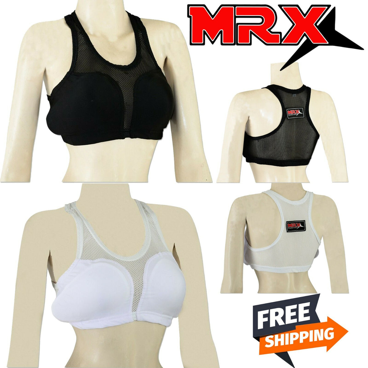 Ladies Sports Bra with Chest Guard for Karate MMA Boxing Front Closure