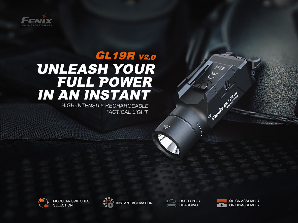 Rechargeable Long Range Rail Mount Flashlight 1200 Lumens for Pistol