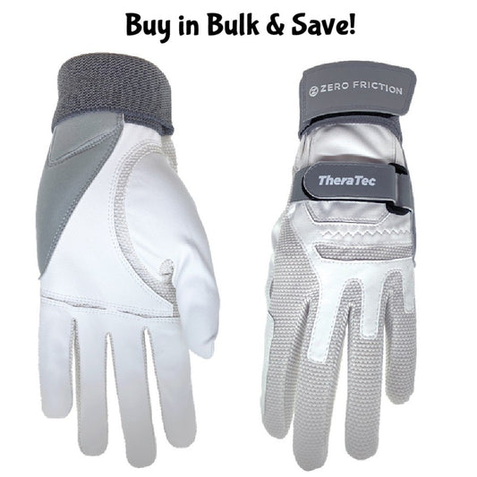 Zero Friction TheraTec Wrist Wrap Golf Glove Support for Men - White, One Size