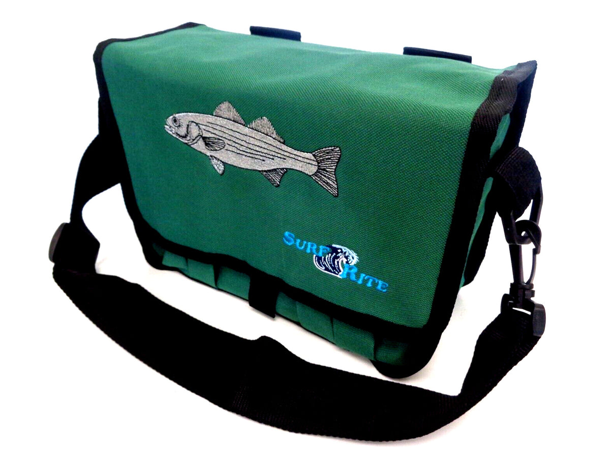 Large Surf Tackle Bag with 10 Tube Compartments - Waterproof Fishing Storage