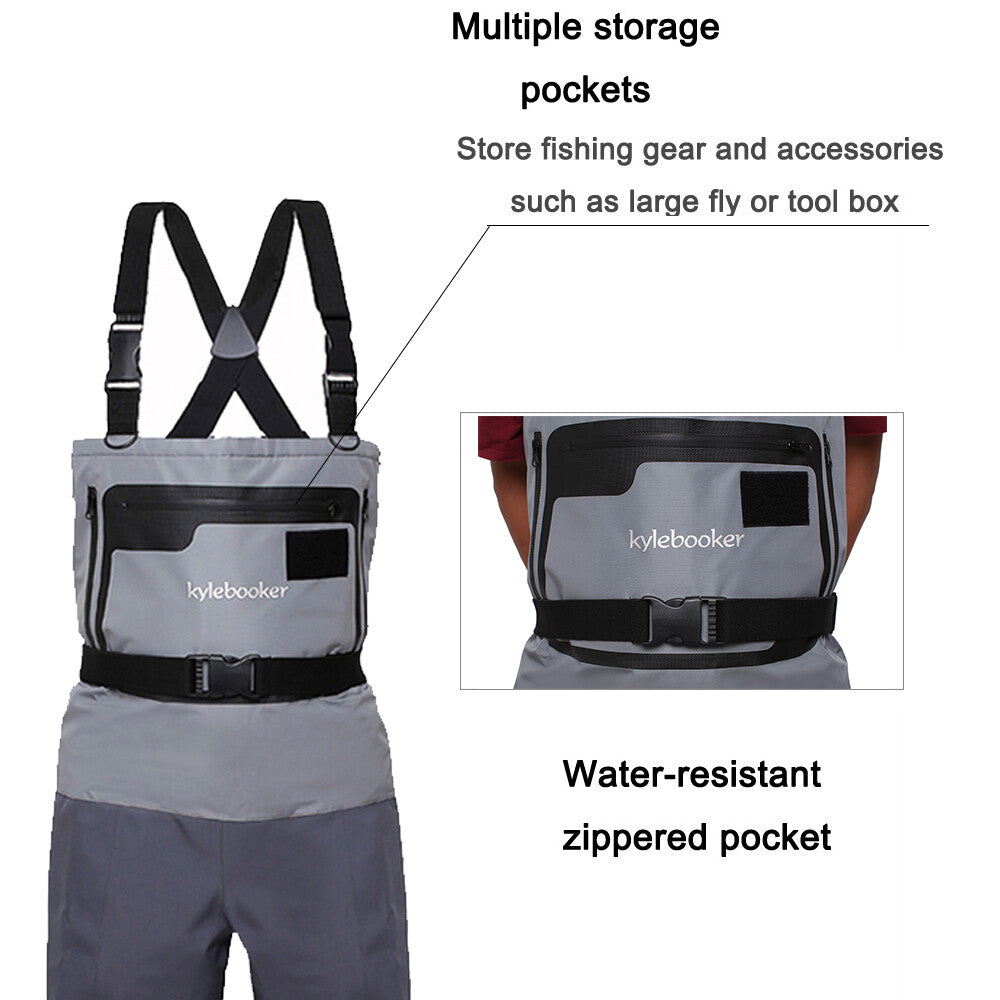 5-Layer Waterproof Breathable Fishing Chest Waders - Adjustable Sizes