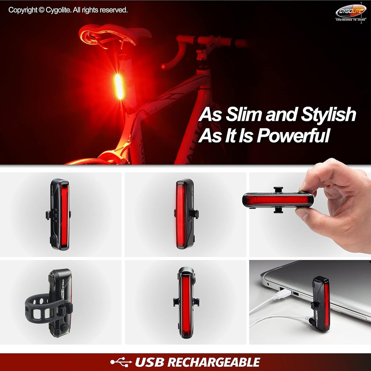 120 Lumen Bicycle Tail Light with 7 Modes USB Rechargeable Waterproof