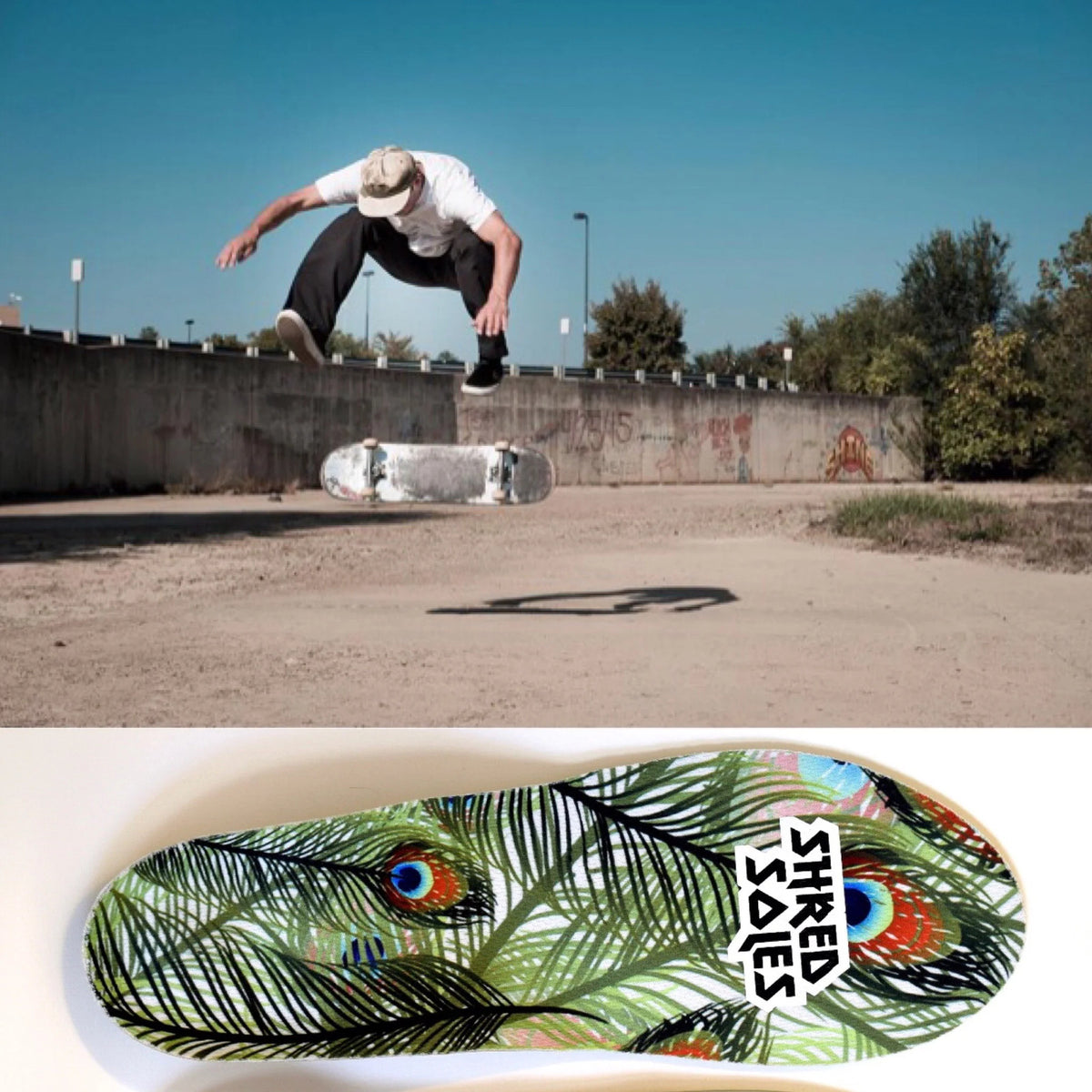 Skateboarding Lite Insoles Impact Absorption Arch Support Trimmable Comfort