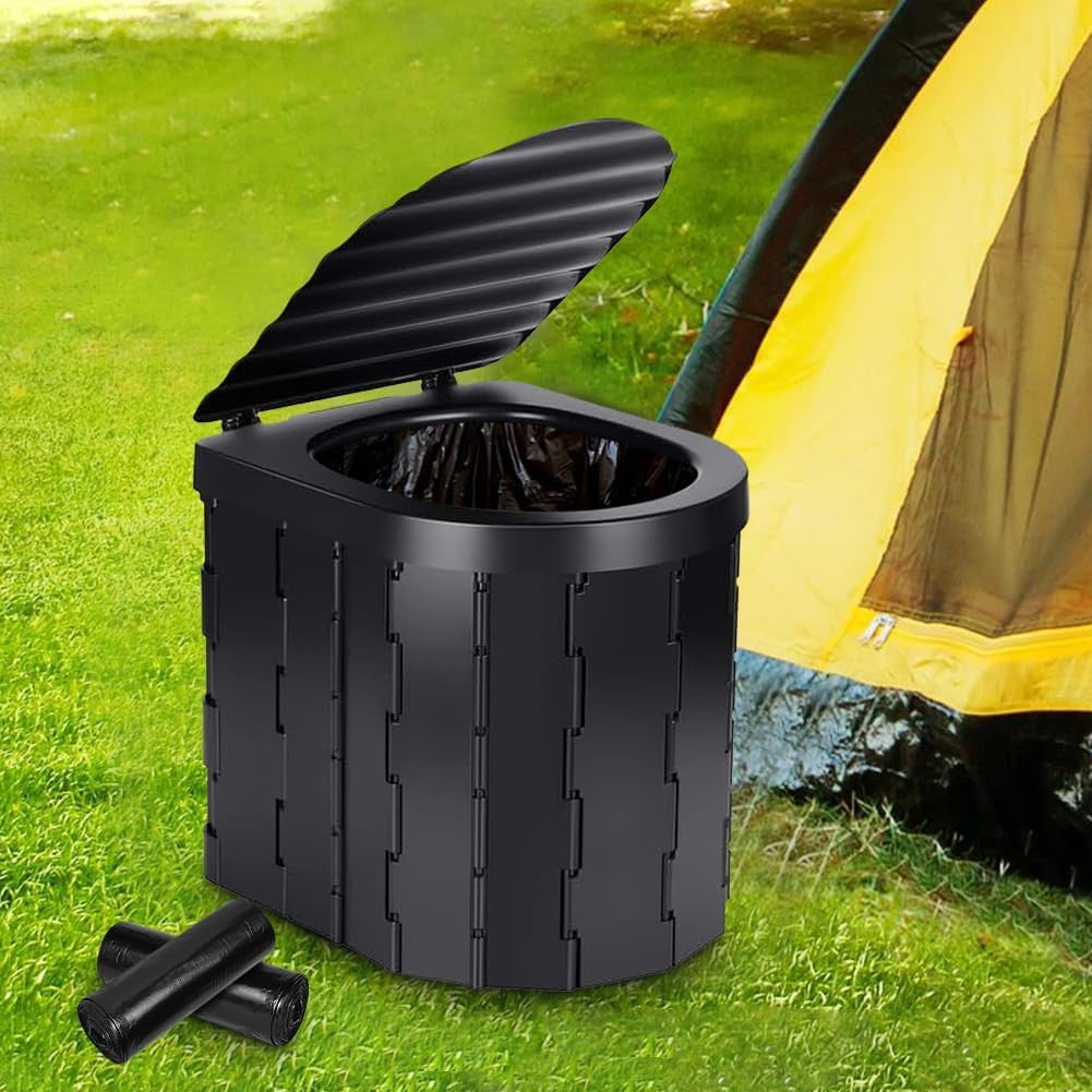 Camping Toilet Bags 30L Heavy Duty Waste Liners - 120 Pack Black