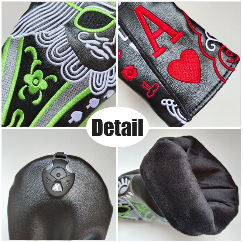 Golf Club Head Covers Set - Wood, Driver, Fairway, Hybrid, PU Leather
