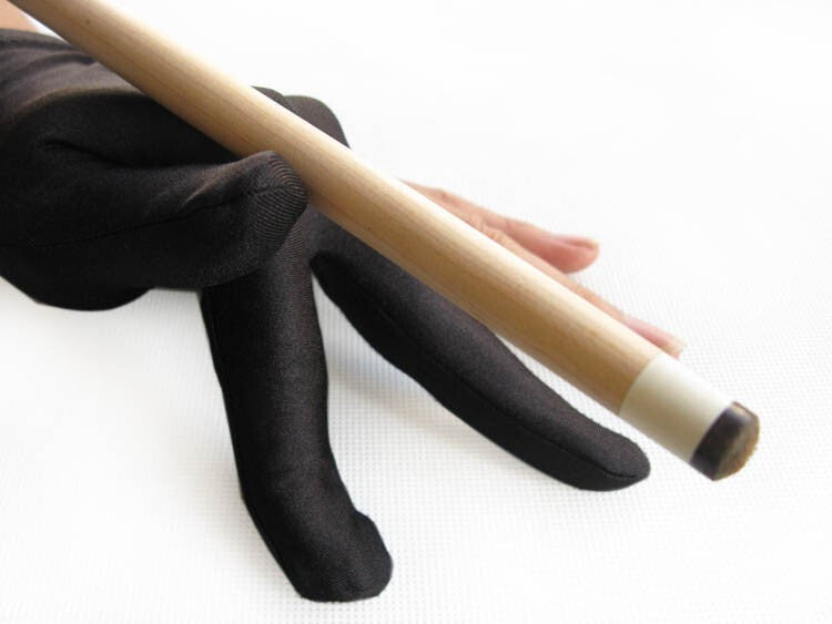 Premium Cue Glove - 3-Finger Right Hand Pool Glove for Billiards (Black/Navy) - All Sizes & Colors