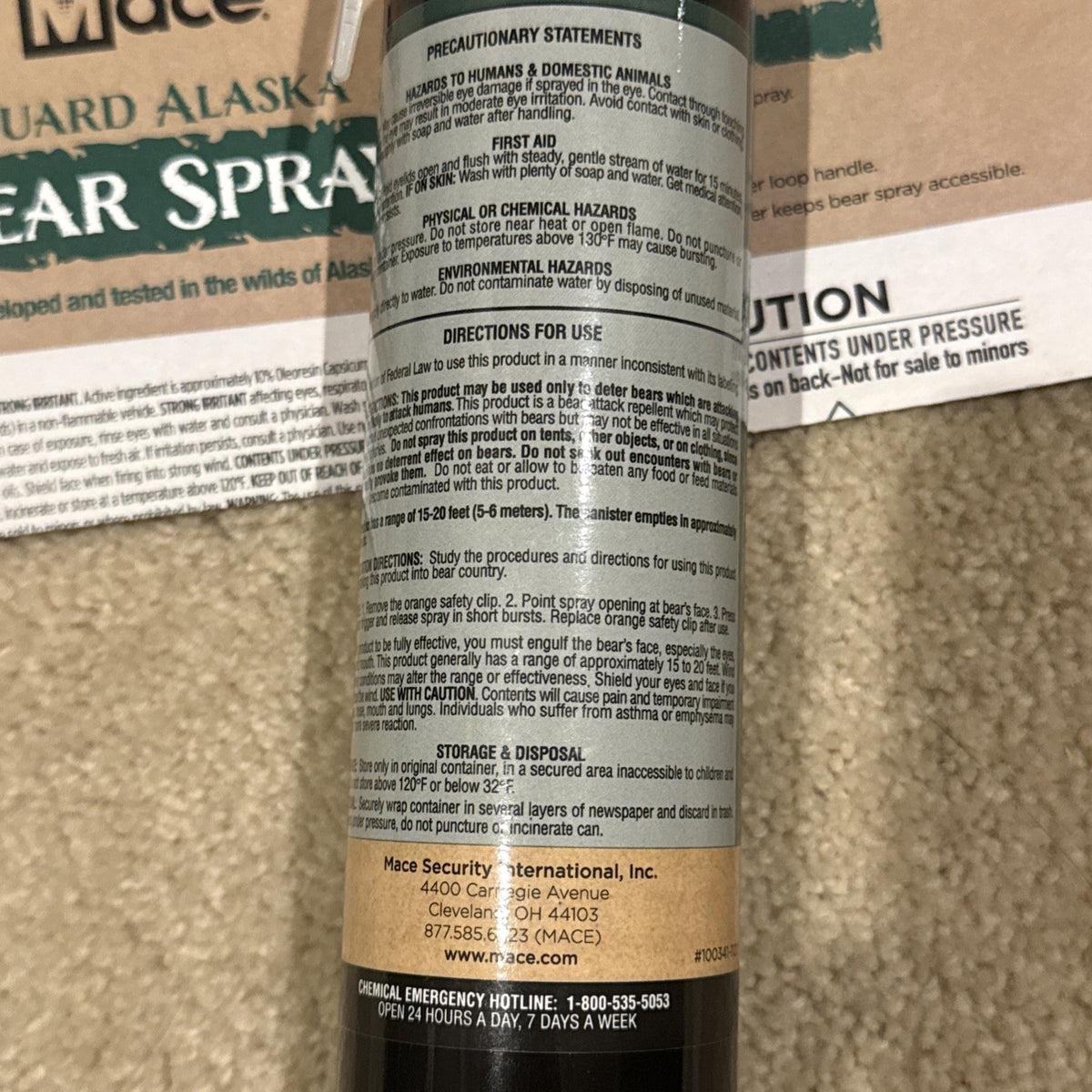 Bear Repellent Spray - 9 oz. Outdoor Survival Deterrent with EPA Registration