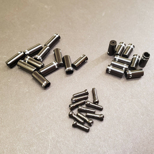 30 Pc Bicycle Cable End Caps & Ferrule Hop-Up Kit - Multiple Colors