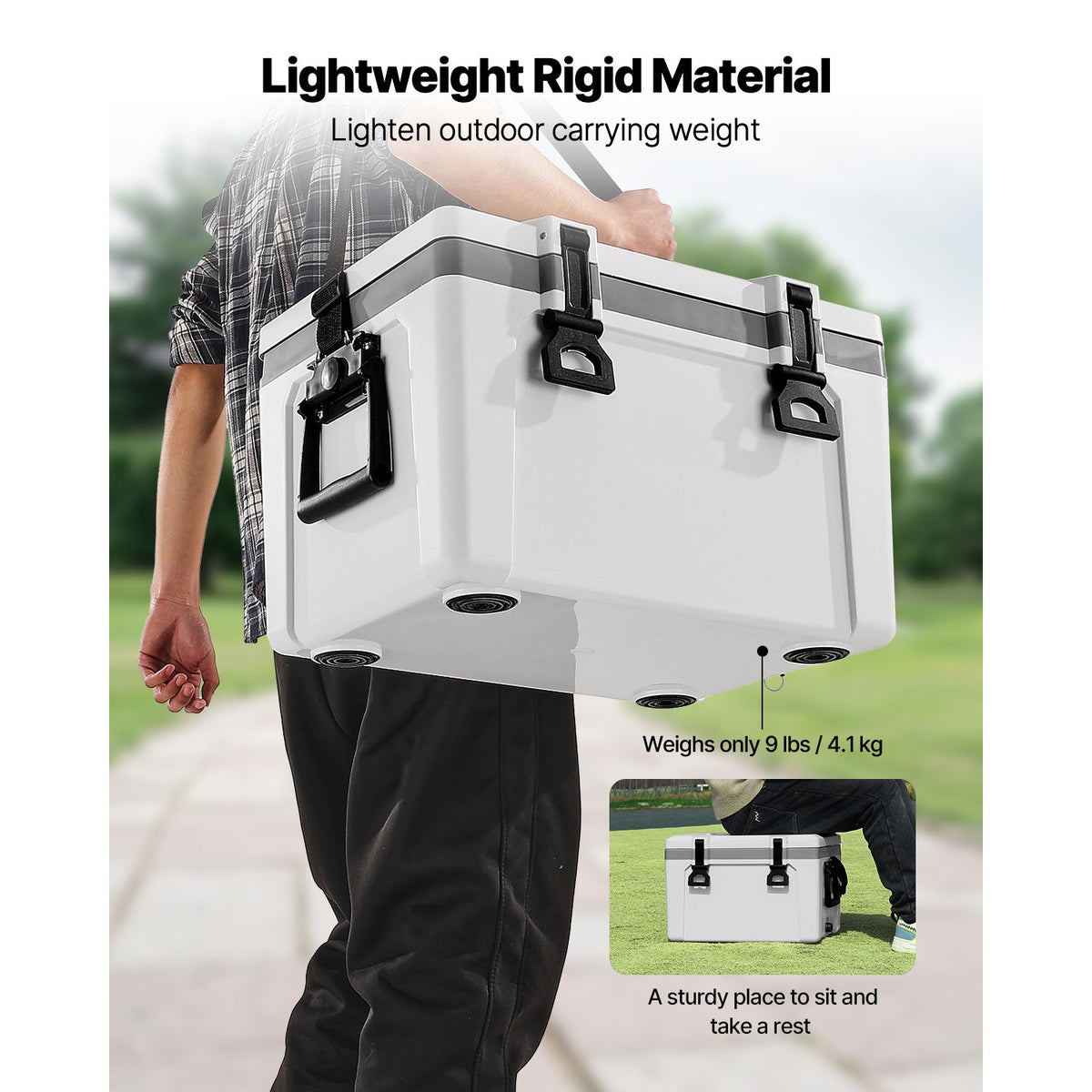 Portable Cooler 26 Quart Insulated Hard Cooler with Handles and Strap