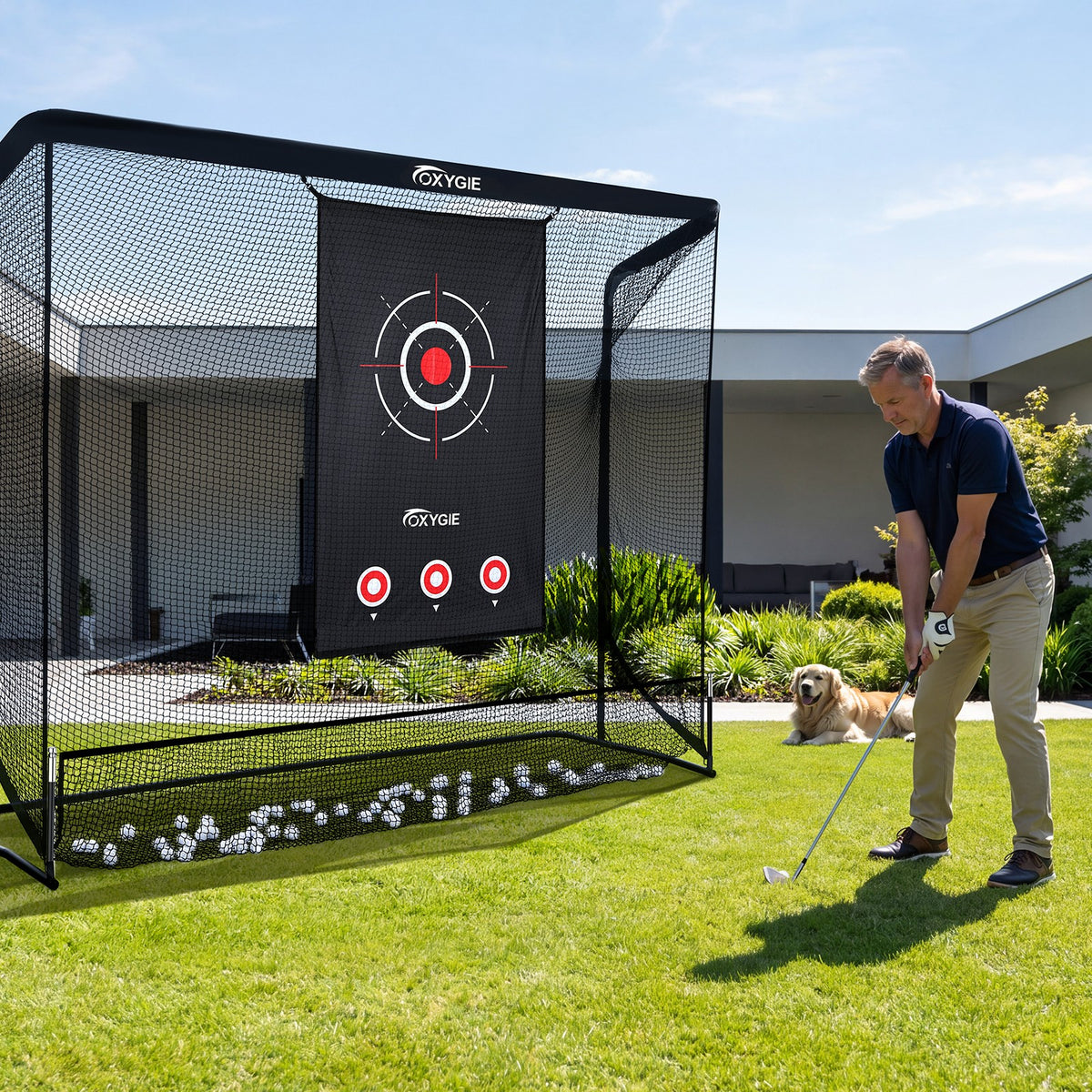 Heavy-Duty 10x7.5ft Golf Practice Net with Target Cloth & Ball Collection