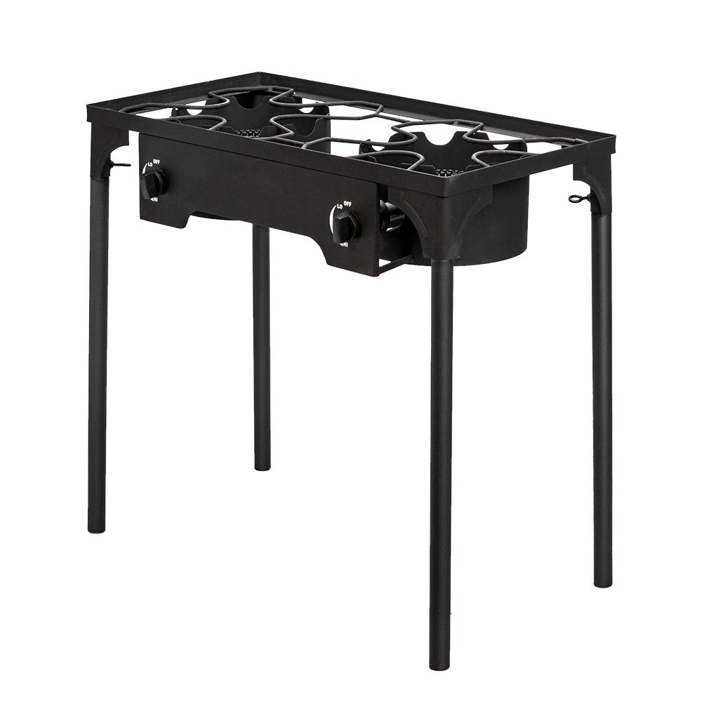 150,000 BTU Double Burner Gas Cooker Stand Stove for Outdoor BBQ Camping