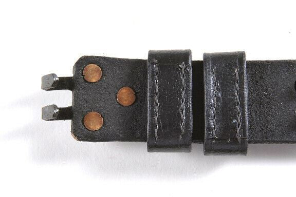 Black Leather Rifle Sling for M1 Garand & Springfield WW2 Replica