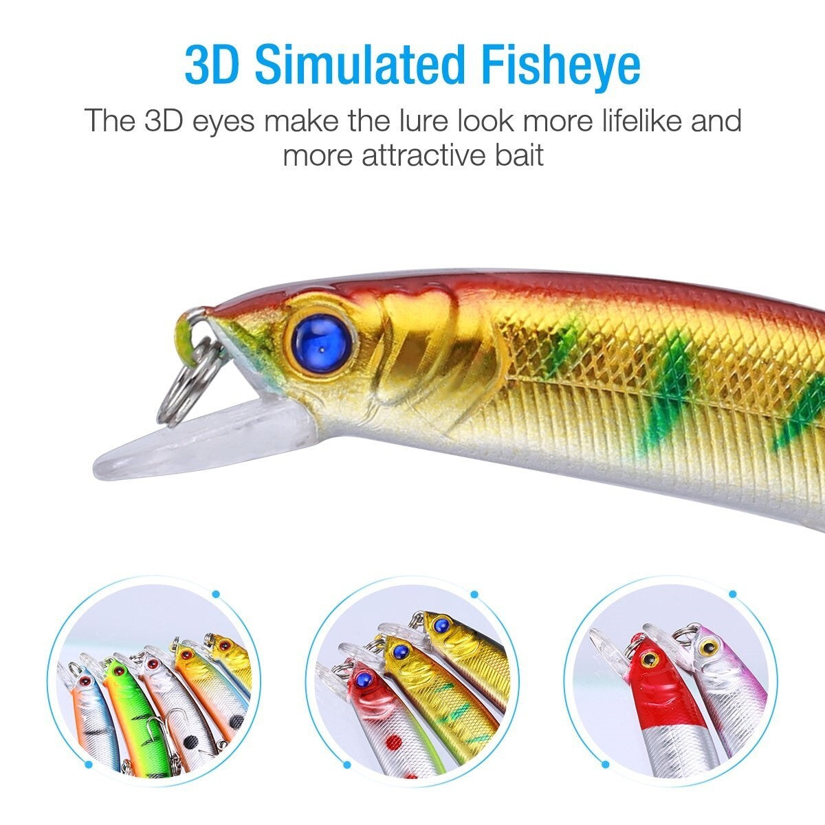 10Pcs Fishing Lure Set - Crankbaits Minnow Baits for Freshwater & Saltwater