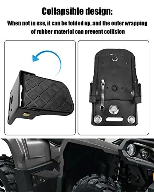 Universal ATV Foot Rests for 4 Wheeler Rear Seat Passenger Pegs Foldable & Durable