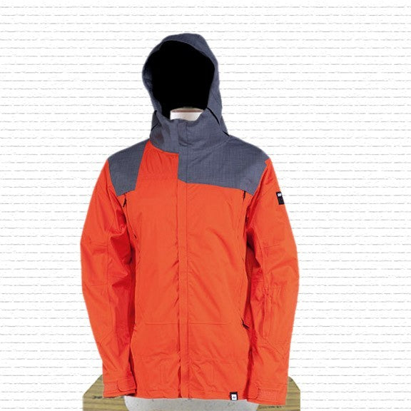 Men's Snowboard Jacket with 20K Waterproof Breathable Cocona Shell - Large, Reorange