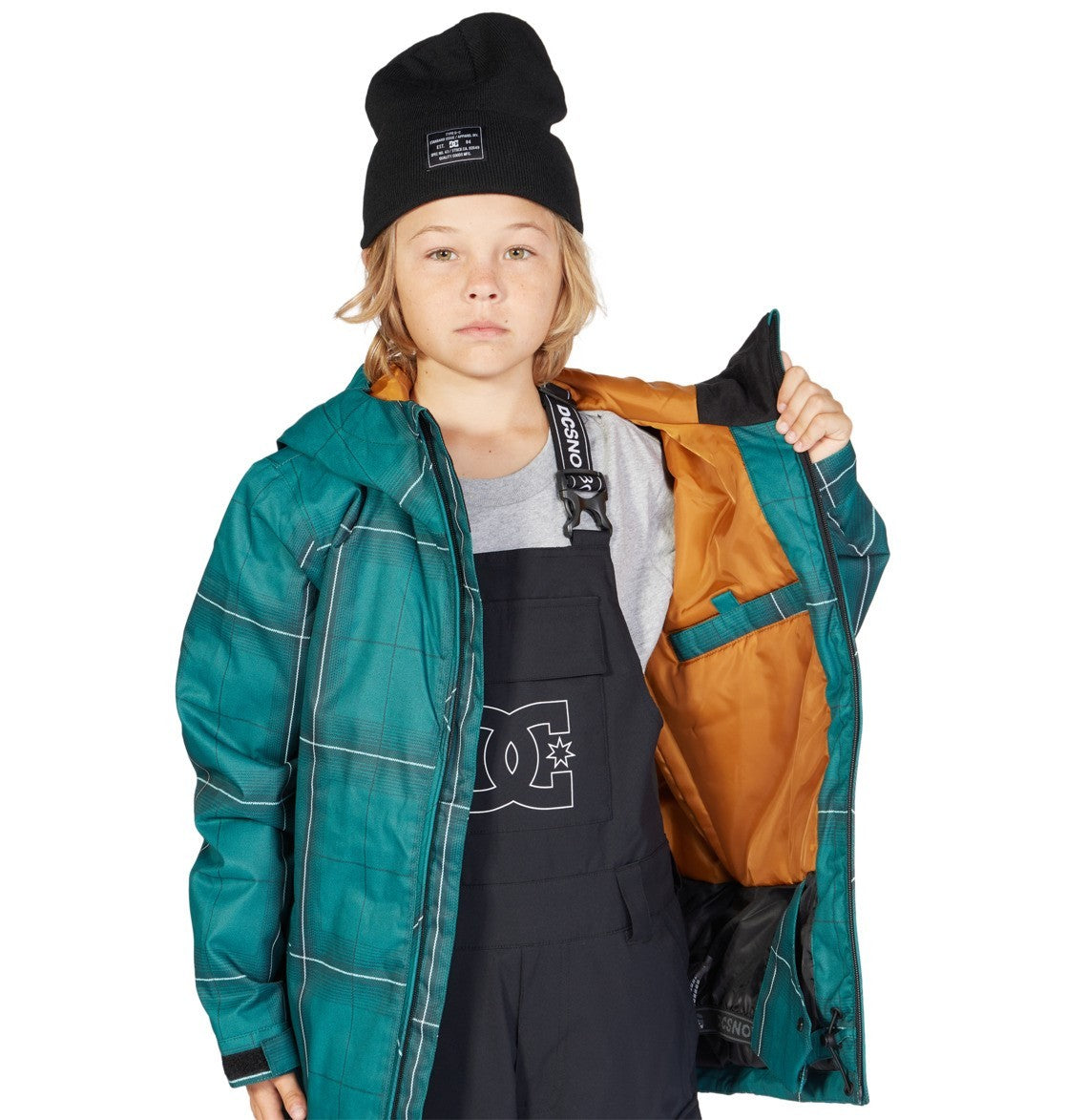Youth Snowboard Jacket with Waterproof and Breathable Features - Plaid Botanical Garden, Medium (12)