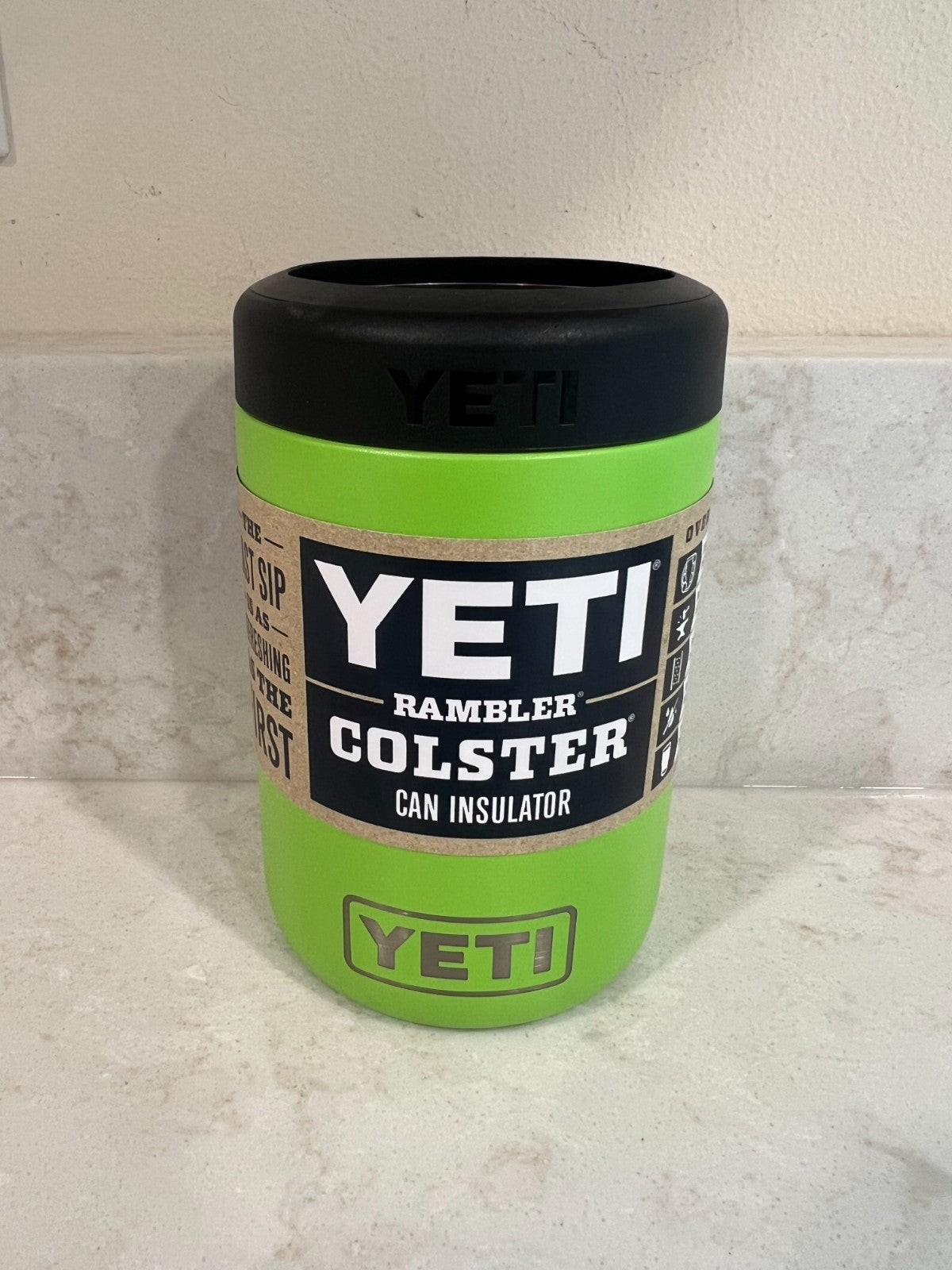 YETI Colster 12 oz Can Cooler - Venom Green Rambler Drink Holder
