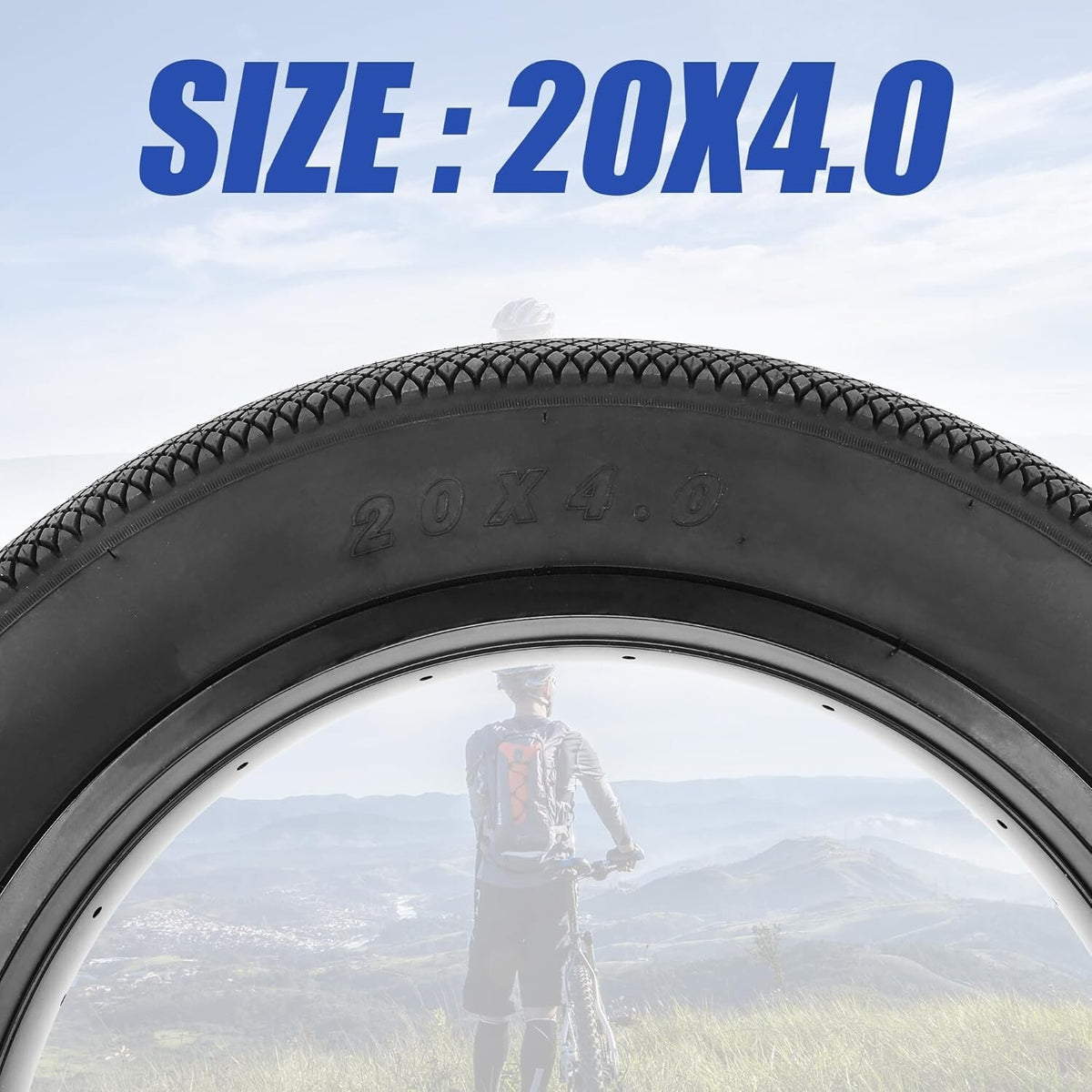 20x4.0 Fat Bike Tire - E-Bike Replacement Bicycle Tire, Puncture-Resistant, Foldable 2 Pack