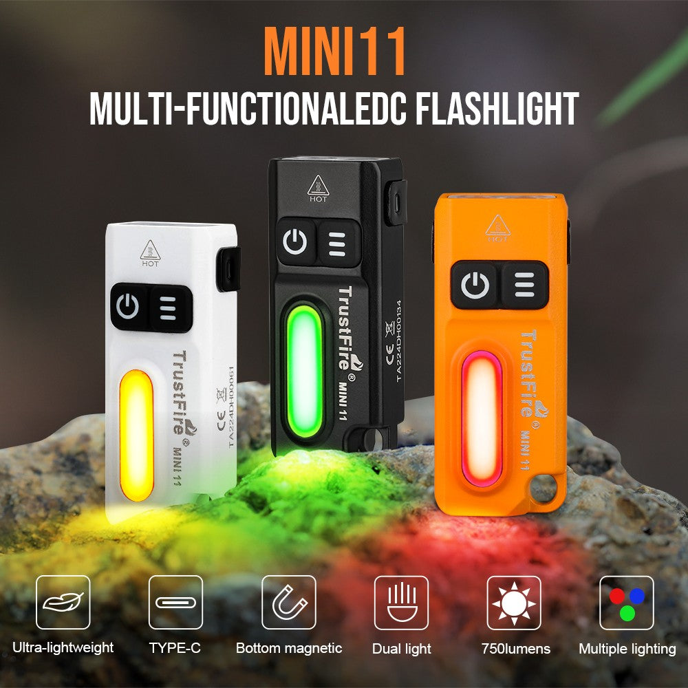 Mini LED Flashlight Rechargeable USB-C Clip Light 750LM for Outdoor & Emergency