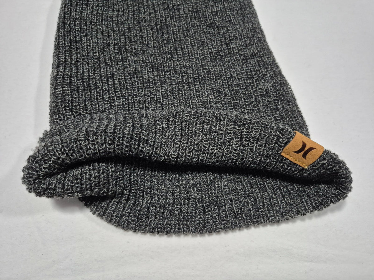 Unisex Gray Beanie Hat - Hurley Icon Logo Park City Cuffed Winter Cap