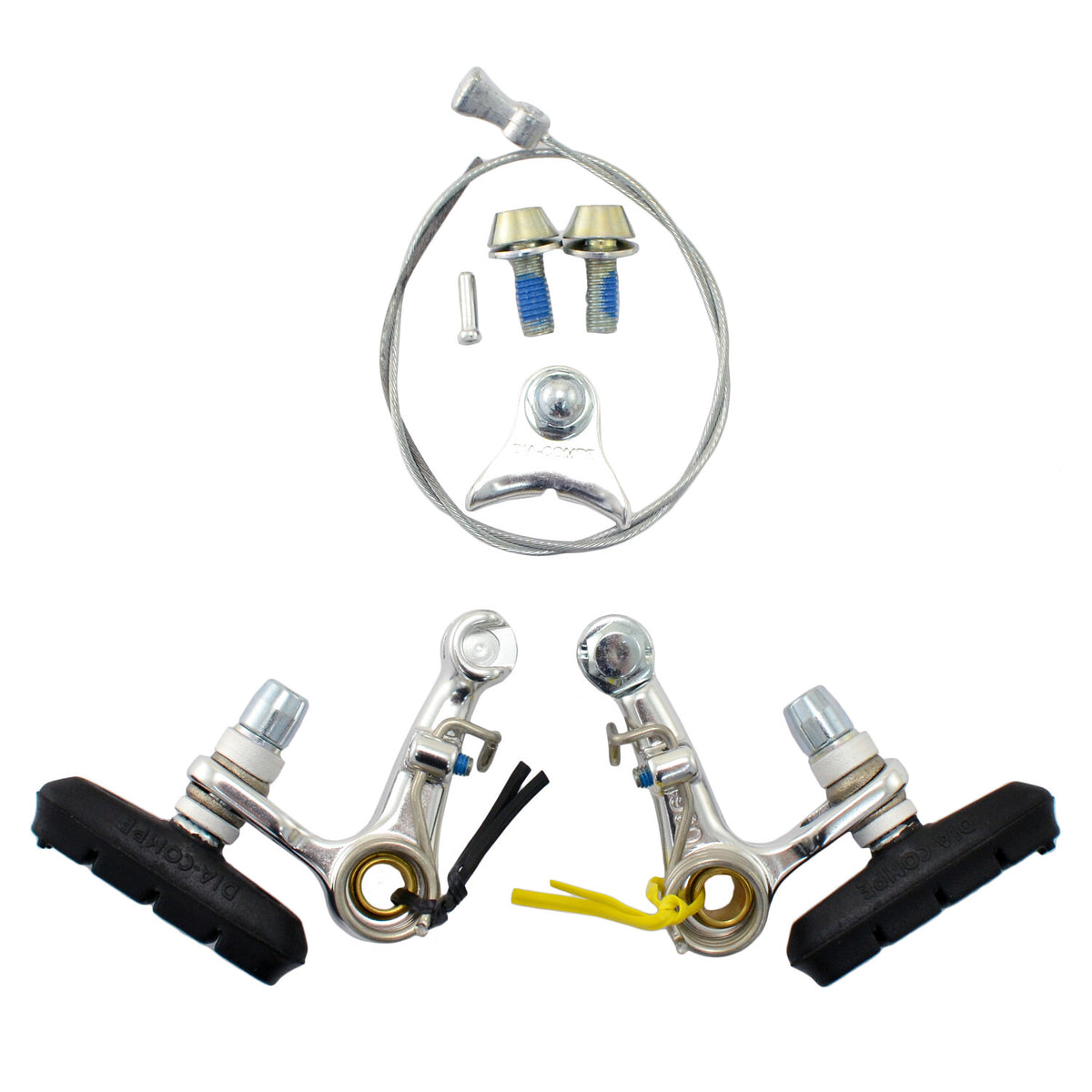 Cyclocross Cantilever Brake Set Front & Rear Silver - Bicycle Brake Components
