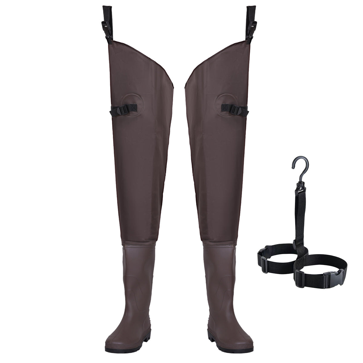 Men's Waterproof Hip Waders for Fishing and Hunting Lightweight Nylon PVC Boots