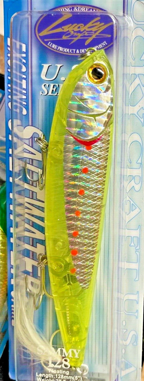 Saltwater Fishing Lure 128 Topwater Bait for Inshore Species - Ghost Yellow Sardine