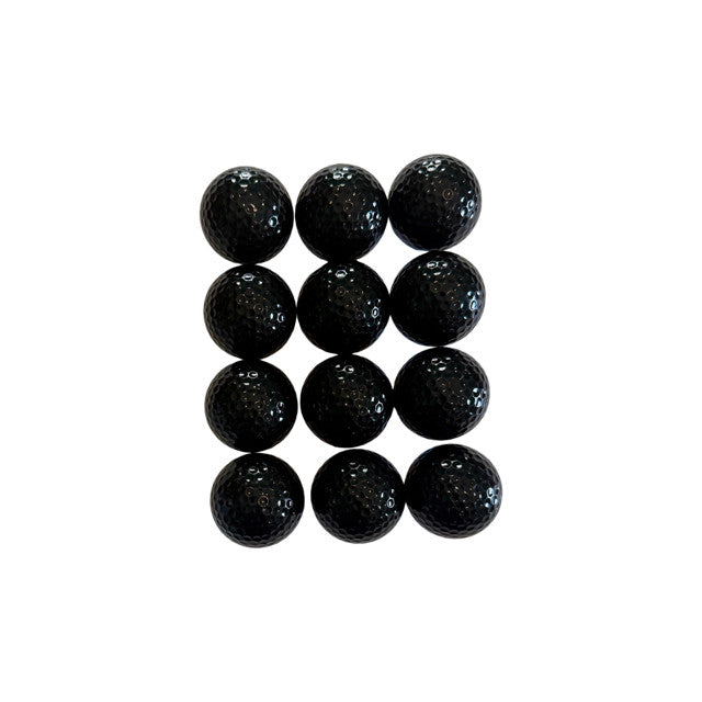 Blank Black Golf Balls for UV Printing Custom Logos - Pack of 12