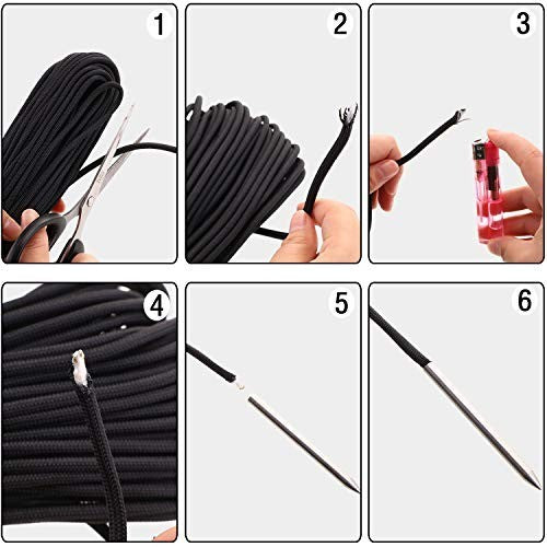 6 Pieces Paracord Stitching Set with Stainless Steel Needles for Outdoor Crafting