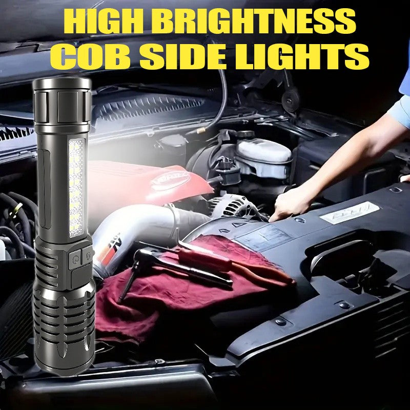 Rechargeable LED Tactical Flashlight with Zoom Focus & 5 Modes - Emergency & Camping Light