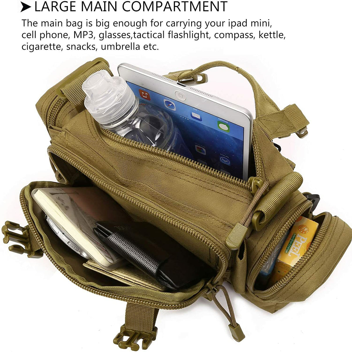 Military Waist Bag Molle Waterproof Fanny Pack Utility Pouch for Outdoor