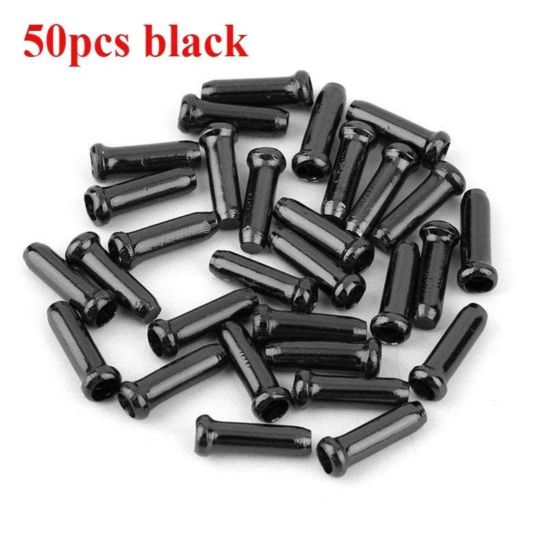 Bike Brake & Shift Cable End Caps Set - Aluminum Crimp Tips for Bicycle Cables