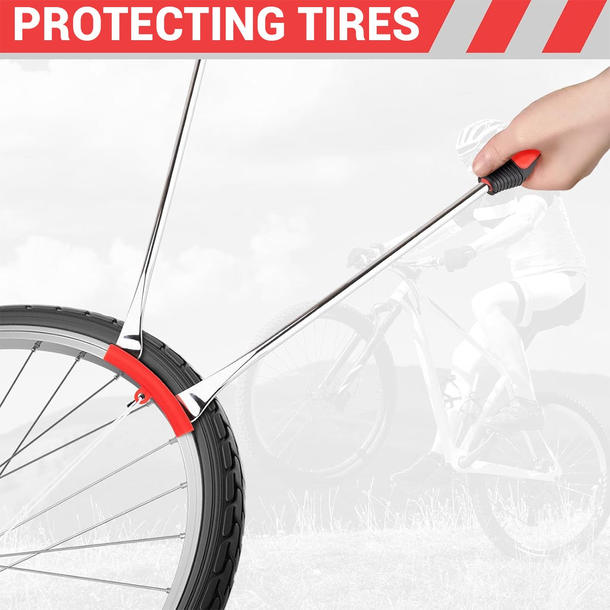 Motorcycle Tire Levers Steel Tool Set with Rim Protectors and Valve Tools